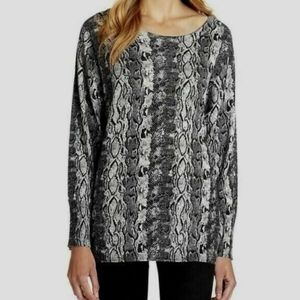 Joie cahmere wool blend snakeskin print sweater